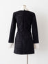 Asymmetry buckle tweed dress